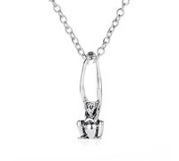 GBAHFY Gothic Halloween Double Sword Long Arm Monkey Poker Skull Pendant Necklace Vintage Horror Punk Jewelry for Men Women, L, Metal, No Gemstone