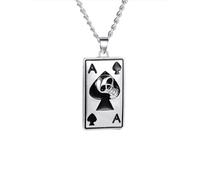 GBAHFY Gothic Halloween Double Sword Long Arm Monkey Poker Skull Pendant Necklace Vintage Horror Punk Jewelry for Men Women, L, Metal, No Gemstone