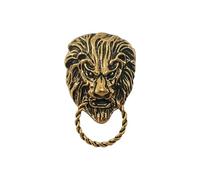 GBAHFY Lion Head Brooch Retro Gothic Punk Metal Lapel Pin with Twisted Ring Antique Gold Silver Tone for Men Suit Blazer Coat Formal Party Statement Accessories