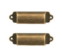 GBASDXU Edge Finger Pull, 2 Pack Invisible Drawer Handles Retro Cabinet Pulls Pure Copper Hidden Closet Handle Antique Finger Edge Knobs Door Levers