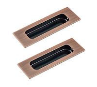 GBASDXU Edge Finger Pull, 2 Pcs Flush Sliding Door Pull Square Handles Recessed Cabinet 201 Stainless Steel Drawer Knob