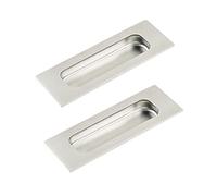 GBASDXU Edge Finger Pull, 2 Pcs Flush Sliding Door Pull Square Handles Recessed Cabinet 201 Stainless Steel Drawer Knob