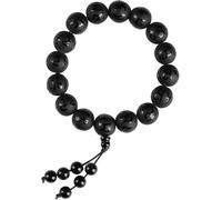GBASDXU FengShui Wealth Bracelet， Clear Quartz Six-Character Mantra Bead Crystal Chakra Good Luck Amulet,Black agate(Black agate,8mm)
