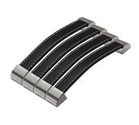 GBASDXU Leather Handles, 4Pcs Leather Furniture HandleLeather Cabinet Handle Not Easy to Break Pull Wardrobe Door Black Cupboards Water Proof Knobs