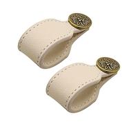 GBASDXU Leather Handles, Leather Furniture Handle 2Pcs Cupboards Pull Wardrobe Cabinet Door Pulls Knobs