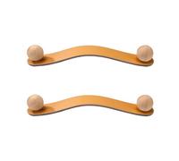 GBASDXU Leather Handles, Leather Furniture Handle 2Pcs Pull Wardrobe Cabinet Round Wooden Balls Door Handle Pulls Cupboards Knobs
