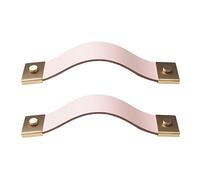 GBASDXU Leather Handles, Leather Furniture Handle2 Pcs Cabinet Handle Brass Nuts Pull Wardrobe Door Pulls Cupboards Knobs