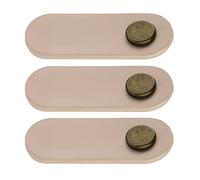GBASDXU Leather Handles, Leather Furniture Handle3 Pcs Pull Wardrobe Cabinet Brass Nuts Door Handle Pulls Bronze Head Cupboards Knobs