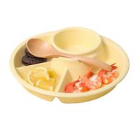 GBASDXU Portion Control Plates， Dinner Plates, 8 Inch White Ceramic Divided Platter Round Tray for Pasta/Fruit/Salad, Compartment，1 Piece