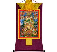 GBASDXU Tibetan Buddhism Thangka, Buddhist tapestry,Tibetan thangka,buddha,Five Venerable Masters of The Great Sakyapa, Thangka Painting Art, Brocade,Buddha Tapestry with Scroll
