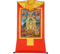 GBASDXU Tibetan Buddhism Thangka, Buddhist tapestry,Tibetan thangka,buddha,Five Venerable Masters of The Great Sakyapa, Thangka Painting Art, Brocade,Buddha Tapestry with Scroll