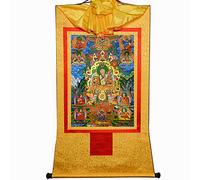 GBASDXU Tibetan Buddhism Thangka, Buddhist tapestry,Tibetan thangka,buddha,Five Venerable Masters of The Great Sakyapa, Thangka Painting Art, Brocade,Buddha Tapestry with Scroll