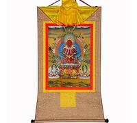 GBASDXU Tibetan Buddhism Thangka, Buddhist tapestry,Tibetan thangka,buddha, Thangka Wall Hanging,Amitayus(Buddha of Infinite Life,Amida,Amitabha), Painting, Brocade,Buddha Tapes
