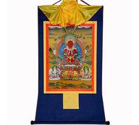 GBASDXU Tibetan Buddhism Thangka, Buddhist tapestry,Tibetan thangka,buddha, Thangka Wall Hanging,Amitayus(Buddha of Infinite Life,Amida,Amitabha), Painting, Brocade,Buddha Tapes