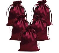 Gbateri 35 PCS 5" x 7" Drawstring Gift Bags - Drawstring Favor Bags - Satin Pouch Wedding Favor Drawstring Bags - Jewelry Pouches - Fabric Gift Candy Bags for Valentine's Day, Birthday (Burgundy)