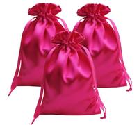 Gbateri 50 PCS 4" x 6" Satin Pouch Wedding Favor Drawstring Bags - Jewelry Pouches - Fabric Gift Candy Bags for Valentine's Day, Birthday (Hot Pink)