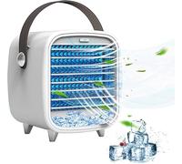GBB Air Conditioner Portable Cooling Fan Desk Fan, With Ice Tray Water Curtain LED Light Adjustable Speed Function,Cooling Fast Mobile Air Cooler for Home Office Bedroom Outdoor