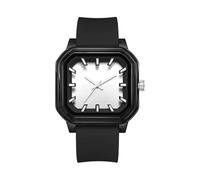 GBB Fashion Women's Quartz Watch Colorful Square Wrist Watch with Silicone Strap 3D Numbers Waterproof Lightweight Analog Watches for Women Ladies Students Unisex (9083 Black White)