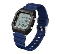 GBB Men’s Square Digital Watches Mens Sports Waterproof Watch for Men LCA Analogue Pointer Student Wrist Watch with Silicone Strap (Black Blue)