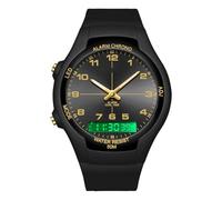 GBB Men Women Digital Sport Watch Waterproof Analog Digital Dual Display Unisex Watches Large Face Easy Read Student Wrist Watches for Sports Daily Study (Black Gold)