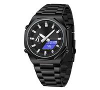 GBB Men's Analog Digital Quartz Watch Luxury Multifunctional Dual Display Sports Watch for Men Waterproof Mens Wristwatch for Business Casual Work (Black)