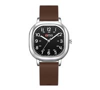 GBB Men's Digital Quartz Watch Minimalist Waterproof Sports Watch Silent Analog Student Watches with Silicone Band Luminous Hands Square Stylish Wristwatch for Men Women Unisex (Coffee Silver Black)