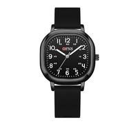 GBB Men's Digital Quartz Watch Minimalist Waterproof Sports Watch Silent Analog Student Watches with Silicone Band Luminous Hands Square Stylish Wristwatch for Men Women Unisex (Black)