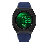 GBB Men's Digital Watch Mens Outdoor Waterproof Sport Watch Military Watches for Men Chronograph Alarm Clock and Hourly Chimes Multifunction LED Backlight (Black and Blue)