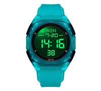 GBB Men's Digital Watch Mens Outdoor Waterproof Sport Watch Military Watches for Men Chronograph Alarm Clock and Hourly Chimes Multifunction LED Backlight (Transparent Turquoise Blue)