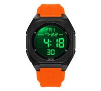 GBB Men's Digital Watch Mens Outdoor Waterproof Sport Watch Military Watches for Men Chronograph Alarm Clock and Hourly Chimes Multifunction LED Backlight (Black and Orange)
