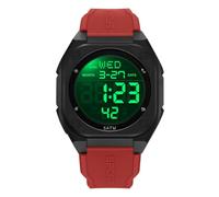 GBB Men's Digital Watch Mens Outdoor Waterproof Sport Watch Military Watches for Men Chronograph Alarm Clock and Hourly Chimes Multifunction LED Backlight (Black and Red)