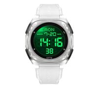 GBB Men's Digital Watch Mens Outdoor Waterproof Sport Watch Military Watches for Men Chronograph Alarm Clock and Hourly Chimes Multifunction LED Backlight (Transparent White)