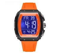 GBB Mens Digital Watches Men’s Sports Waterproof Watch for Men Student Light Weight Rubber Strap Wrist Watch with EL Backlight Stopwatch Alarm (6258 Orange)