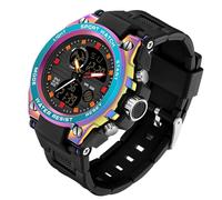 GBB Men's Military Watches Outdoor LED Digital Watch Waterproof Tactical Watches with Backlight Day Date Function Alarm Stopwatch for Men (Iridescent Blue)