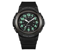 GBB Men's Sport Watch Student Quartz Watch with Big Numbers Lightweight Waterproof Wristwatch for Men Stylish Durable Sports Watch for Young Men Women Students Unisex (Black)