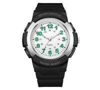 GBB Men's Sport Watch Student Quartz Watch with Big Numbers Lightweight Waterproof Wristwatch for Men Stylish Durable Sports Watch for Young Men Women Students Unisex (Black White)