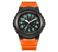 GBB Men's Sport Watch Student Quartz Watch with Big Numbers Lightweight Waterproof Wristwatch for Men Stylish Durable Sports Watch for Young Men Women Students Unisex (Orange)