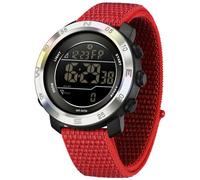 GBB Men's Sports Watch Minimalist Digital Watches for Men Multifunctional Waterproof Wrist Watch for Student Men Business Mens Watches with Nylon Strap Calorie Tracking (Nylon Silver Red)