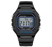 GBB Mens Watches Men's Digital Sports Watch Water Resistant Electronic Square LED Back Light Wristwatch (Black and Blue)