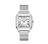GBB Mens Watches Square Easy Read Watch for Men Analog Quartz Men’s Watch with Stainless Steel Expansion Band Roman Dial Waterproof (White)