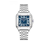 GBB Mens Watches Square Easy Read Watch for Men Analog Quartz Men’s Watch with Stainless Steel Expansion Band Roman Dial Waterproof (Silver Blue)