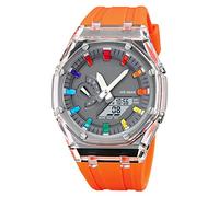 GBB Sport Digital Kids Watch, Multifunction Outdoor Sports Analogue Watch with Alarm Timer Dual Time Zone LED Light, 50M Waterproof Electronic Wrist Watches for Boys Girls (Orange)