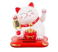 Gbbazu Lucky Cat Waving Arm, Solar Powered Lovely Chinese Lucky Cat, Cute Waving Cat for Fortune Money and Good Luck, Maneki Neko Fengshui Lucky Cat for Home Display/Car Decor