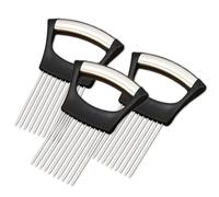 Gbbazu Onion Holder for Slicing, Stainless Steel Onion Slice Holder, Fruit Egg Slicer Onion Pin Onion Insert Onion Chopper, Lemon Slicer Vegetable Cutter, Onion Pin Slicer Loose Meat Pin (3Pcs)