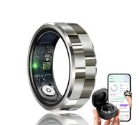 Gbbazu Smart Ring for Men Women, Sleep Tracking Wearable, Heart Rate, Fitness Tracker, Step Blood Oxygen Blood Pressure Tracker,Calorie Tracking, Shake to Take Photos (Sliver, Size 8)