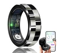 Gbbazu Smart Ring for Men Women, Sleep Tracking Wearable, Heart Rate, Fitness Tracker, Step Blood Oxygen Blood Pressure Tracker,Calorie Tracking, Shake to Take Photos (Black, Size 10)
