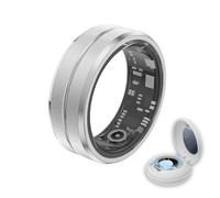 Gbbazu Smart Ring Health Tracker - Fitness Sleep Heart Rate Blood Oxygen Tracker for Men and Women, IP68 Waterproof Level Bluetooth Fitness Tracker - Free APP (Silver, Size 7)