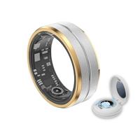 Gbbazu Smart Ring Health Tracker - Fitness Sleep Heart Rate Blood Oxygen Tracker for Men and Women, IP68 Waterproof Level Bluetooth Fitness Tracker - Free APP (Platinum, Size 8)