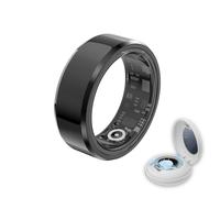 Gbbazu Smart Ring Health Tracker - Fitness Sleep Heart Rate Blood Oxygen Tracker for Men and Women, IP68 Waterproof Level Bluetooth Fitness Tracker - Free APP (Black, Size 8)