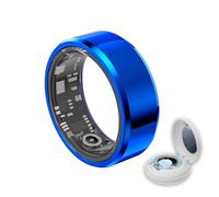 Gbbazu Smart Ring Health Tracker - Fitness Sleep Heart Rate Blood Oxygen Tracker Smart Ring for Men and Women,IP68 Waterproof Level Bluetooth Fitness Tracker Rings - Free APP (Blue, Size 9)